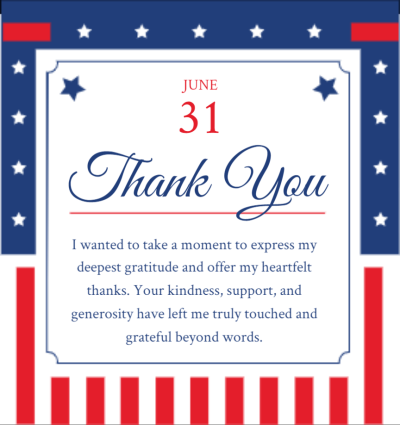 Patriotic Thank You Note