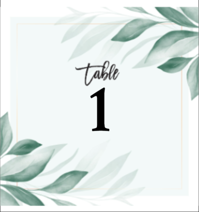 Table Number Leaves